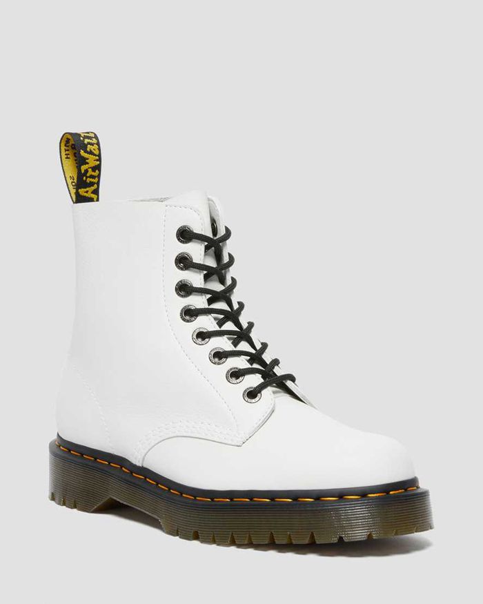 Dr Martens Vintersko Dame Hvite 1460 Pascal Bex Pisa Læder Lace Up 4917OBCNR